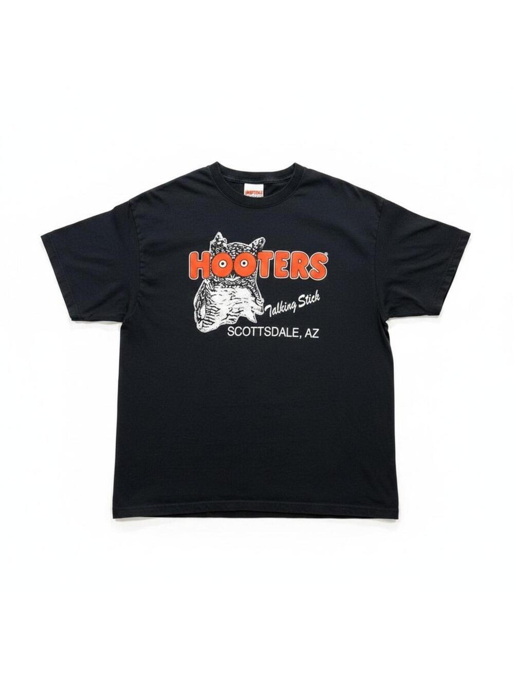Hooters T Shirt Mens XL Black Talking Stick Scottsdale AZ Owl Graphic Tee